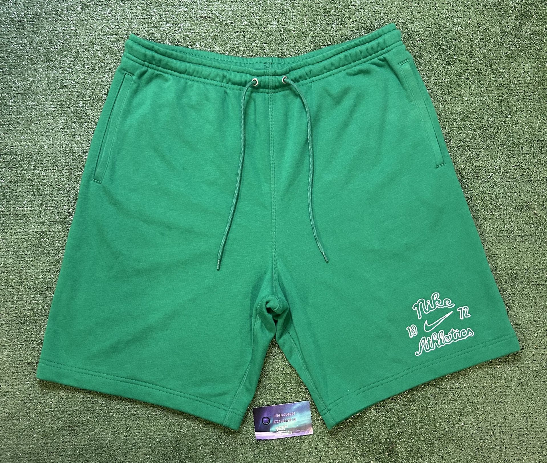 Nike green French terry shorts