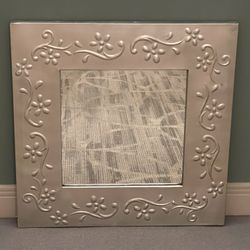 INDOOR/OUTDOOR, HEAVY (approx. 22 lbs.), METAL-FRAMED MIRROR (24" sq. frame; 13.75" sq. mirror) - firm price