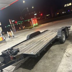 Flat Bed Trailer To Tow Cars Or Equipment 