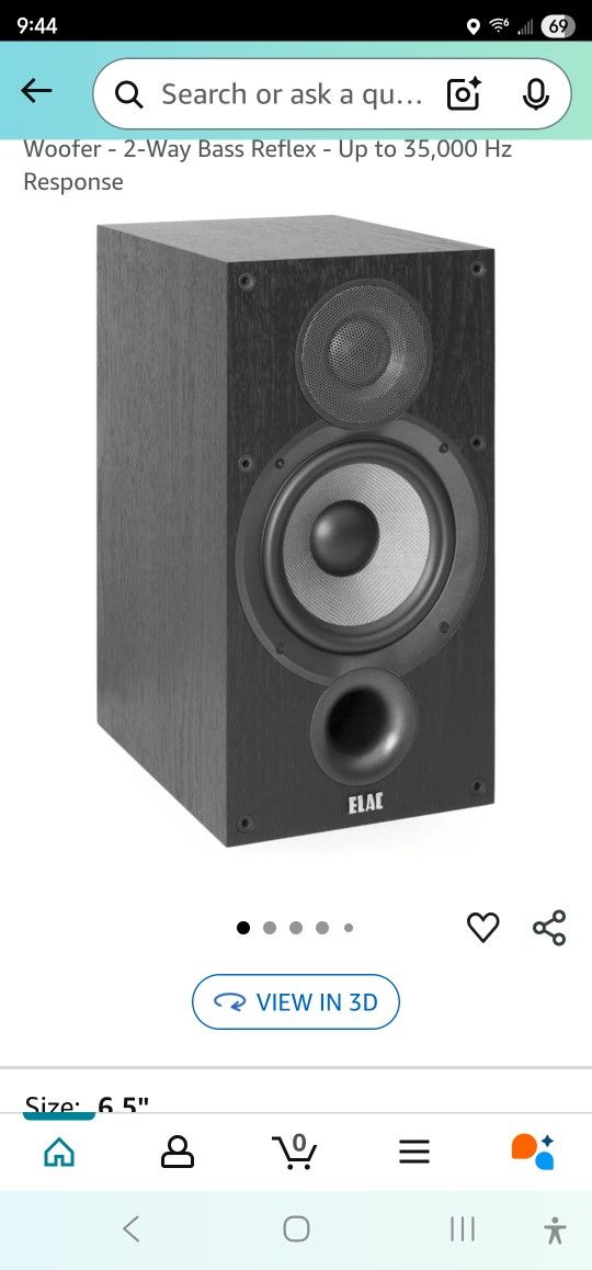 Elac 6.2 audio bookshelf speakers