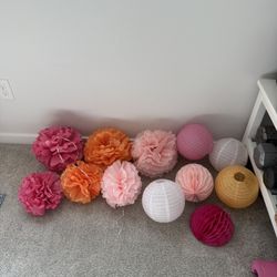 Pink Assorted Paper Lanterns 