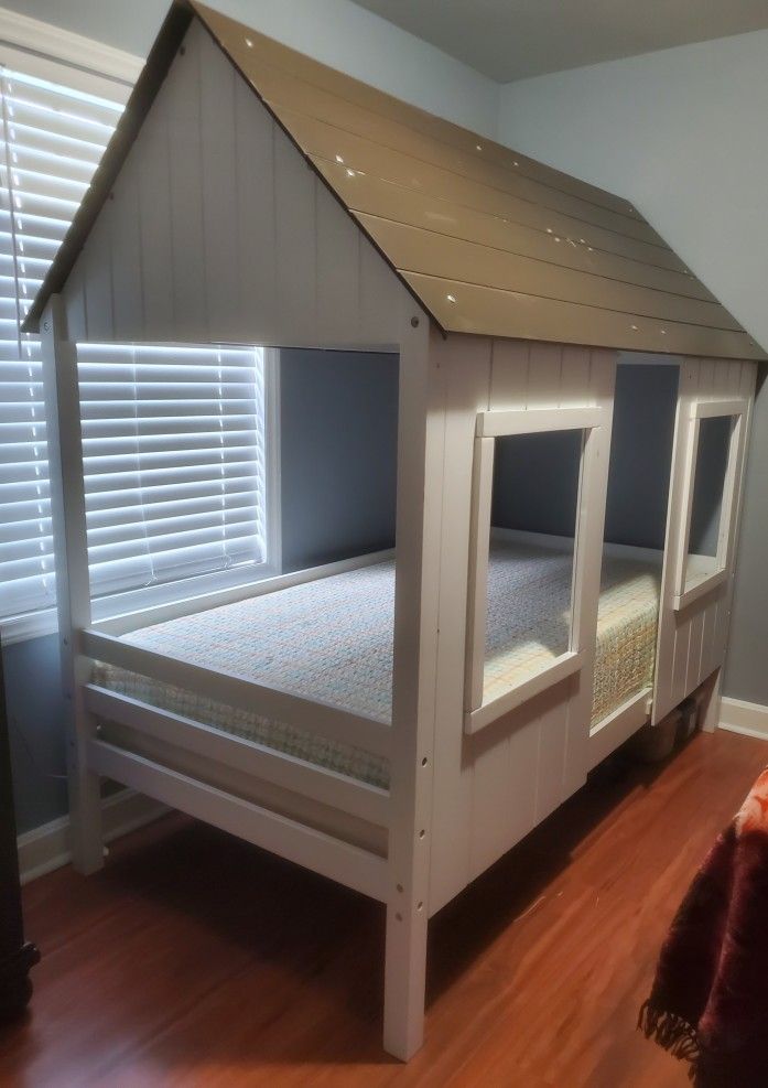 Twin Bed House, New mattress Included.