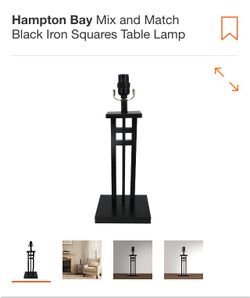 MIC AND MATCH BLACK IRON SQUARES TABLE LAMPS