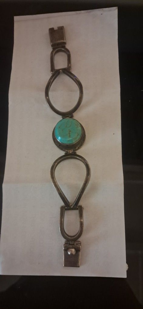 Native American Navajo Style Sterling Silver Bracelet