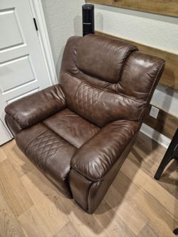 Brown Leather Recliner Chair