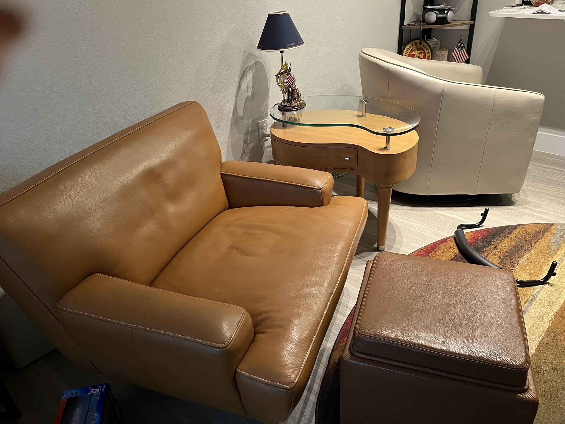 Copenhagen Italian Leather Chair. Originally $1850.00