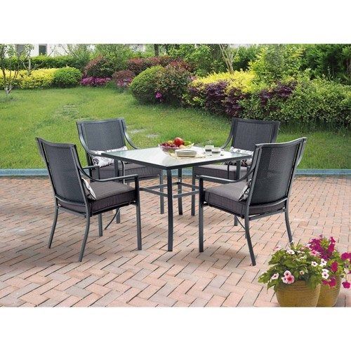 Mainstays Alexandra Square 5-Piece Outdoor Patio Dining Set, Grey