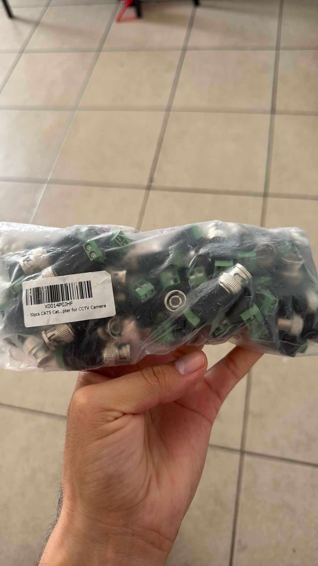 50pcs Lot Coax CAT5 to Camera Balun Connector Adapter