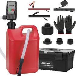Fuel Transfer Pump Battery Powered-Auto-Stop Sensor,51" Hose Transfer Pump with
Tank Adapters Por