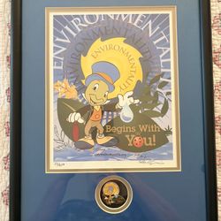 Disney “To Commemorate Earth Day 2003” LE Cast Member Exclusive Poster And Pin Professionally Framed