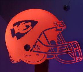 Chiefs etched lighted mirror