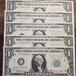 1963A Consecutive Uncirculated Bills
