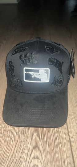 Black Snapback Hat with Embroidered Patch