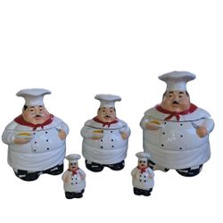 Vintage Fat Chef Canisters and Shakers