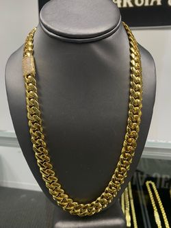 14k gold filled Miami cuban link set