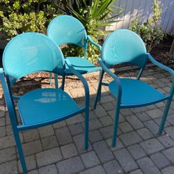 Crate and Barrel Outdoor Chairs, Blue