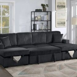 ✅️✅️3-Piece Black  color Convertible Sectional✅️✅️