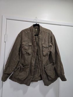 Free People Utility Military Khaki Jacket Size S