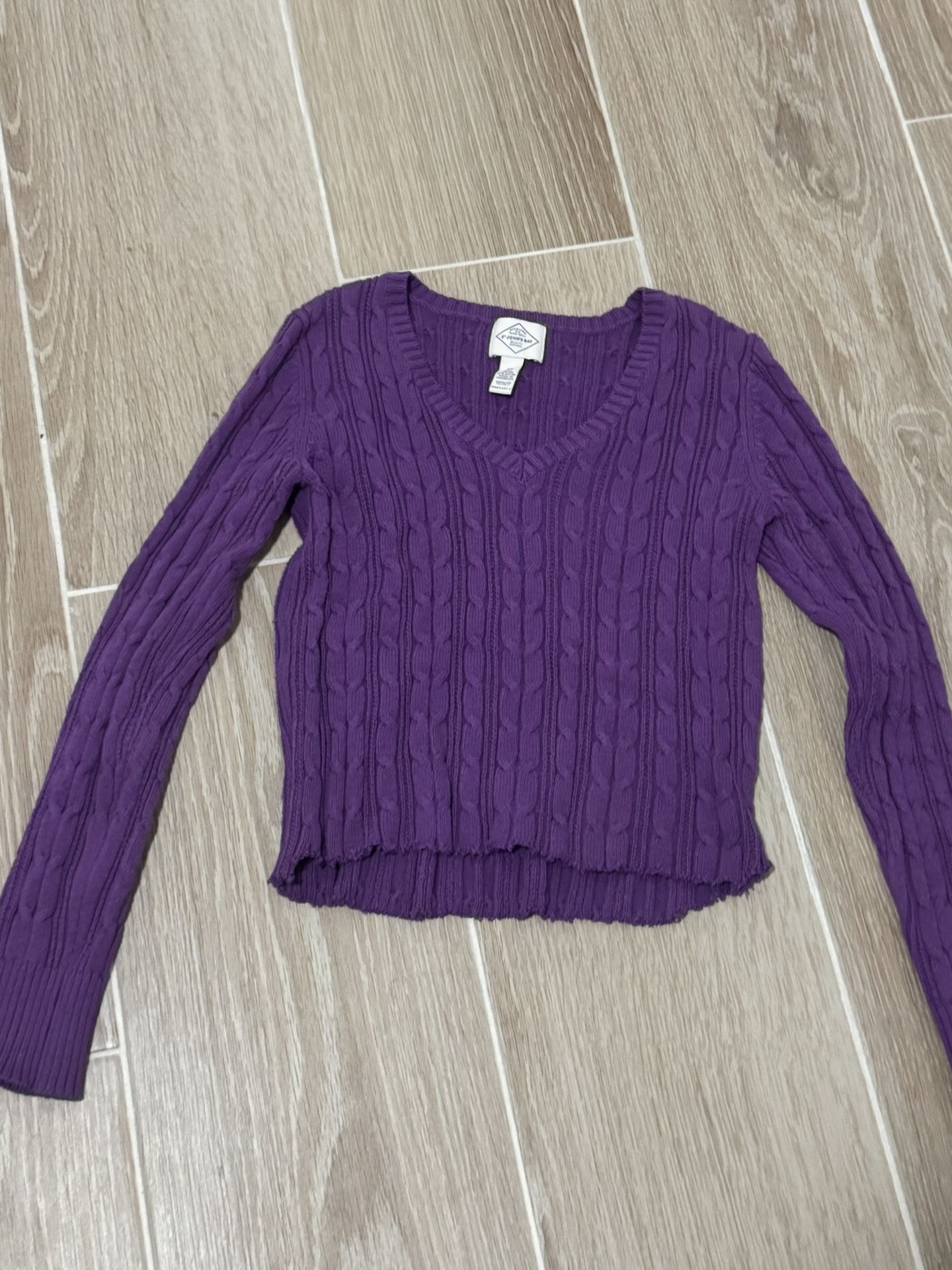 St John’s Bay Purple Cropped Cardigan Sweater