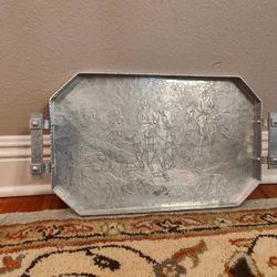 Trade Continental Mark Mid Century Hammered Aluminum Tray