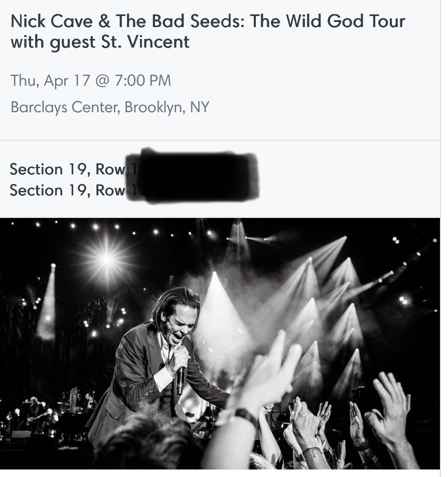 Nick Cave & The Bad Seeds At Barclays Center, Brooklyn, NY with guest St. Vincent