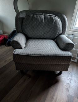 Gray Herringbone Armchair