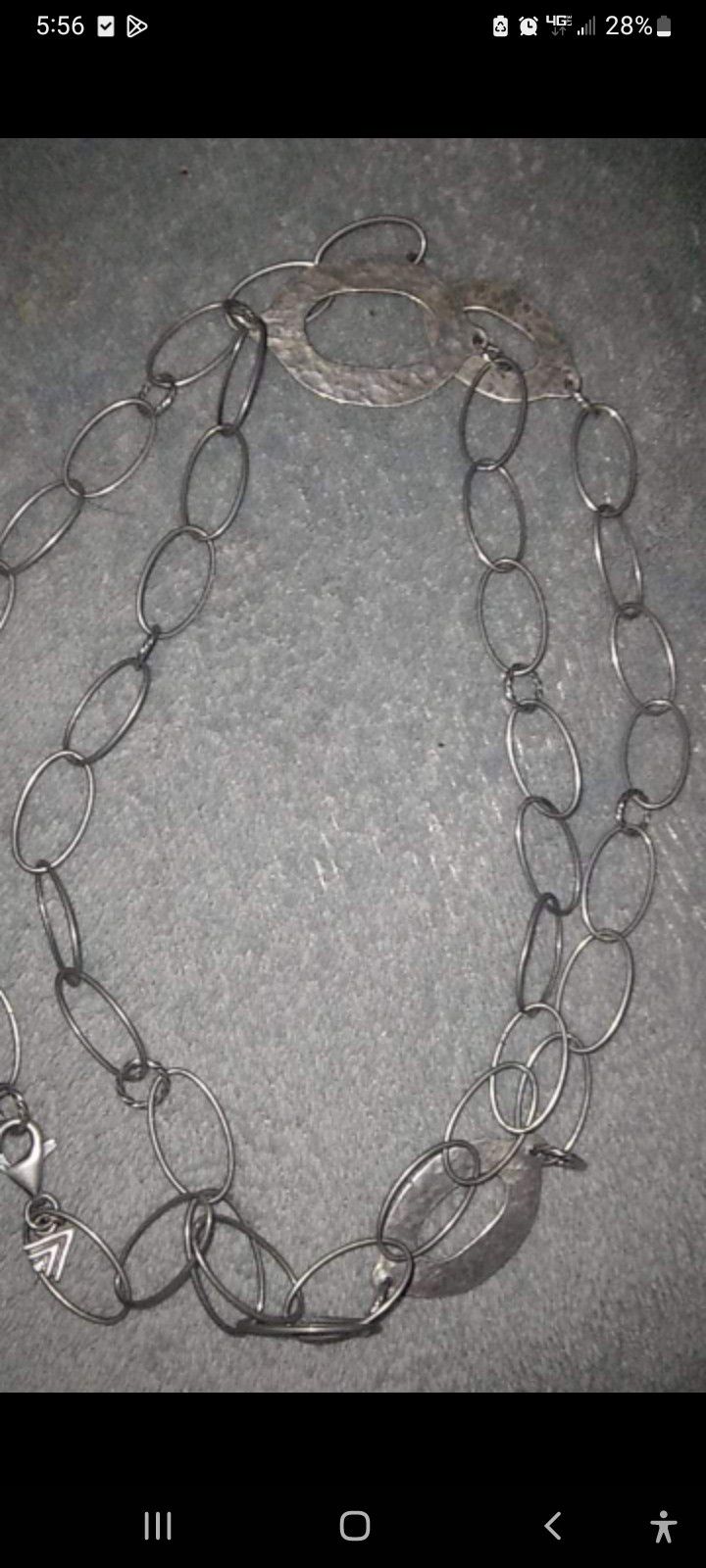 Unique 925 Marked  Silver Chain Necklace 26in Long!!!
