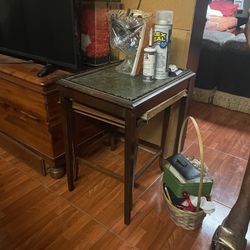 Antique tables and chair 100% wood. Great for refinishing