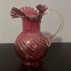 Cranberry Colored Glass Pitcher