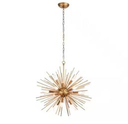 Chloe 24 in. W 12-Light Shiny Bronze Sputnik Sphere Chandelier