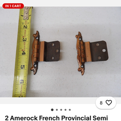 Copper coated cabinet hinges vintage