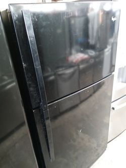 Whirlpool black top freezer refrigerator - Free delivery