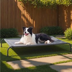 Bedsure Outdoor Elevated Cooling Dog Bed Large Sized Dog, 49in Grey
Portable Raised Camping Pet Cot Hammock,Breathable Teslin Mesh,Weather Resistant,F