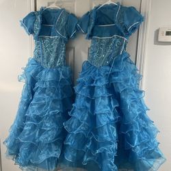 Royal Blue Girl Dress / Vestido De Niñas Azul Celeste 