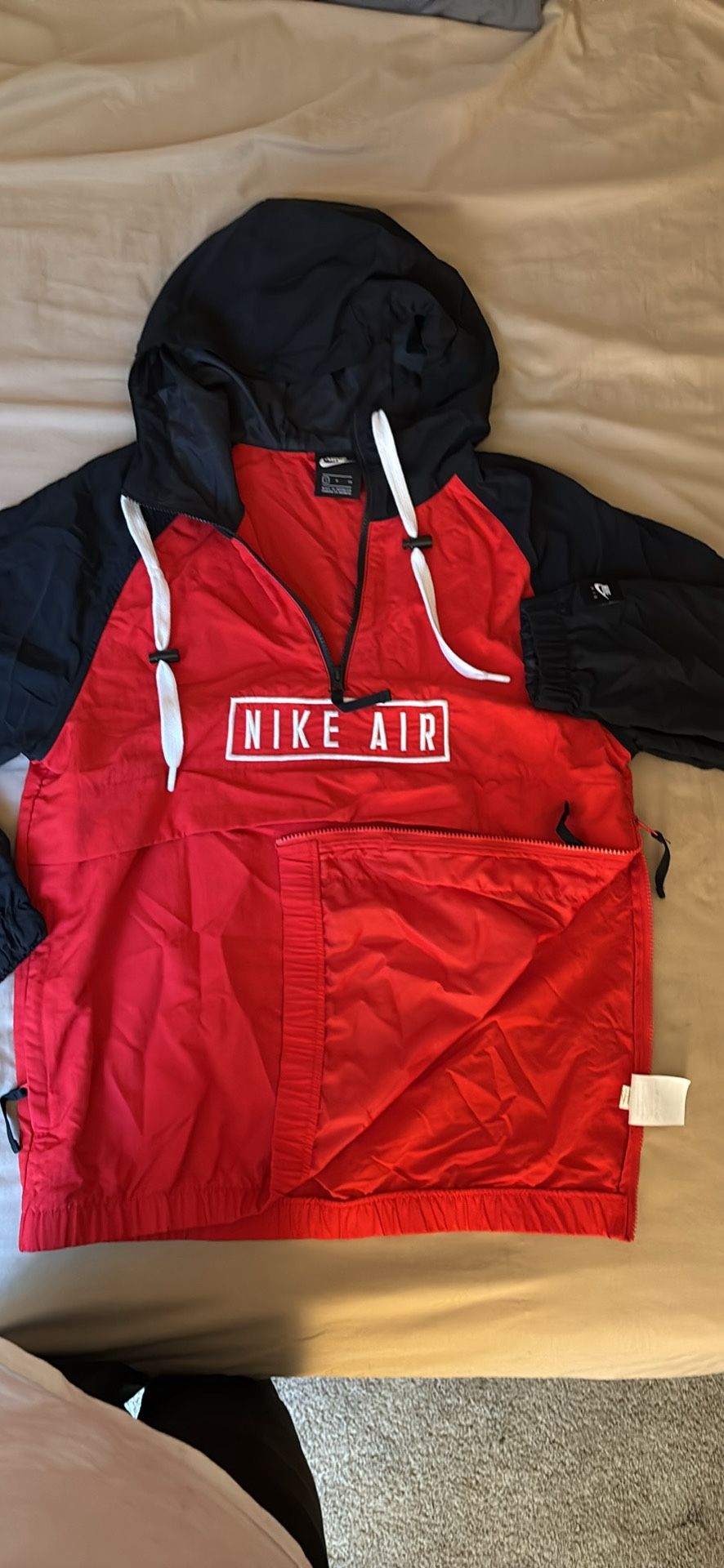 Nike Air Anorak Woven Pullover Jacket Men’s Size - S Black/Red