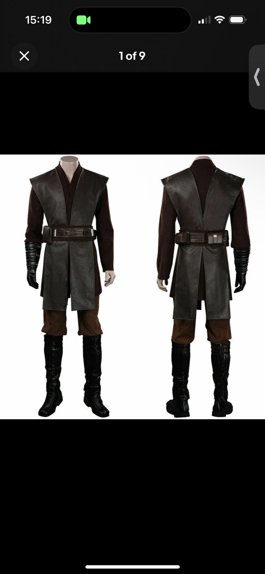 Anakin Skywalker Costume Size Small