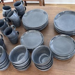 NEW - 12 Place-settings (48 Pieces)  Dinner plates, Side plates, Cereal Bowls, Mugs