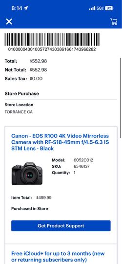 Canon - EOS R100 4K Video Mirrorless Camera with RF-S18-45mm f/4.5-6.3 IS STM Lens - Black