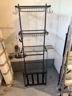 Sports Equipment Garage Organizer on Wheels