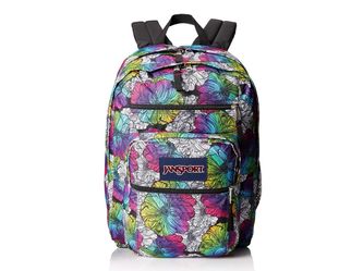 JanSport Floral Backpack in Black with Multicolor Flowers