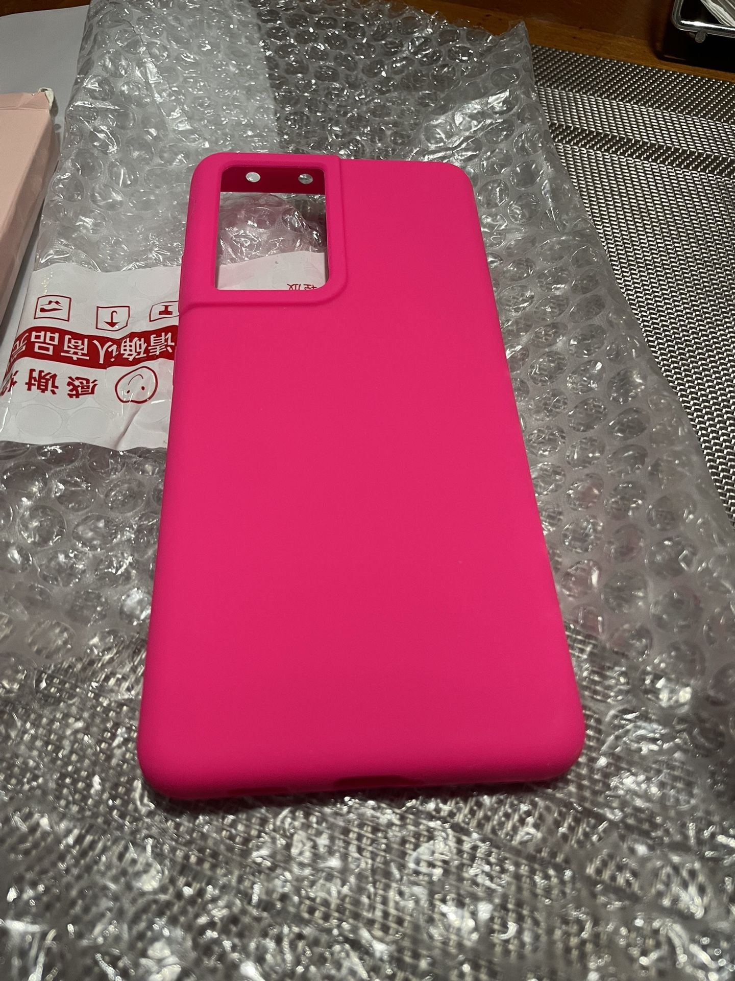 📱✨ Hot Pink Silicone Case for Samsung Galaxy S21 Ultra – Shockproof, Soft & Stylish! 💖