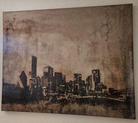 M. Hayes City Skyline Mixed Media Wall Art