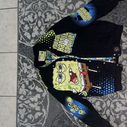 Vintage Jeff Hamilton SpongeBob SquarePants all over print jacket