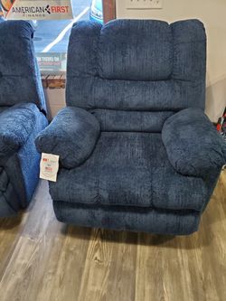 Blue recliner by Lane