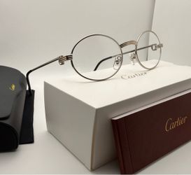 Cartier Giverny Platinum/Clear 90s Vintage Wires Buffalo Horn Buffs Glasses