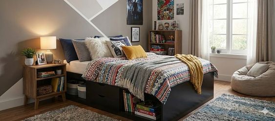 FULL SIZE BED WITH DRAWERS & MATTRESS NEW 