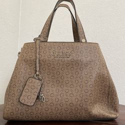 Brown Print Guess Purse 