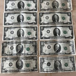 2 Dollars Bill 1976 , 1985 Collection Bills 