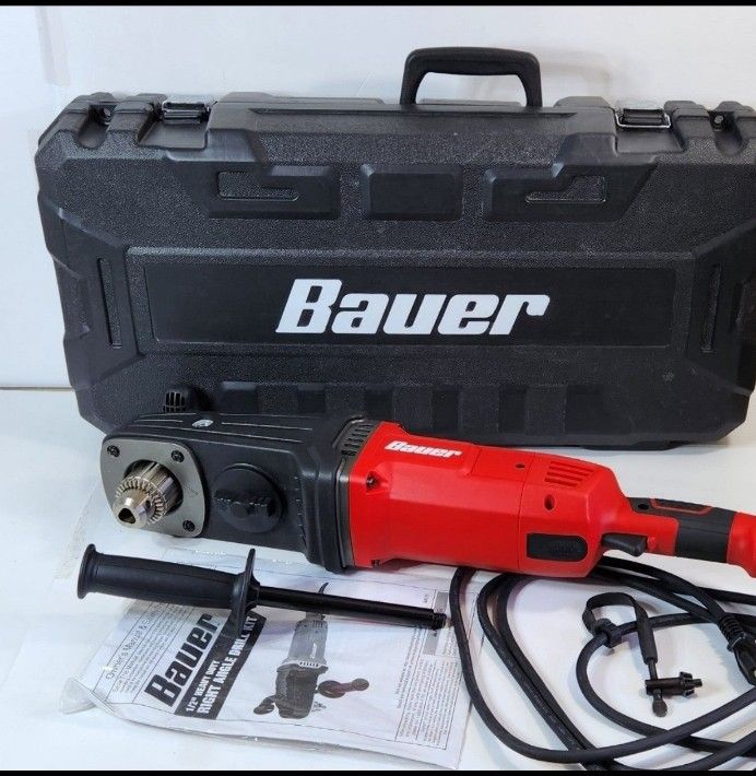 Power Right Angle Drills BAUER 13 Amp 2-Speed 1/2 Heavy Duty