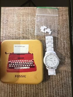 Women’s White Fossil Watch